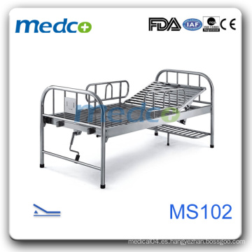 MS102 Cama de hospital de acero inoxidable con pierna